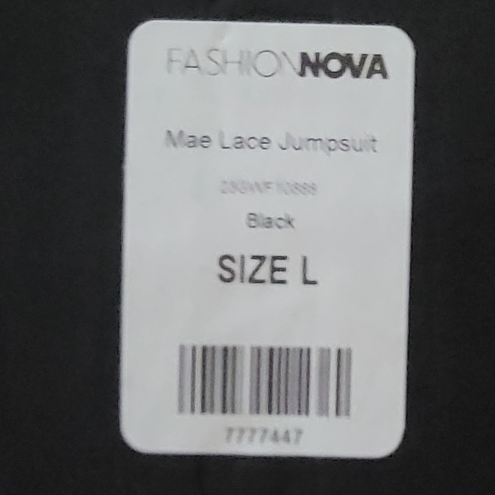 (NWT) Fashion Nova Black Mae Lace Jumpsuit - Picture 4 of 4